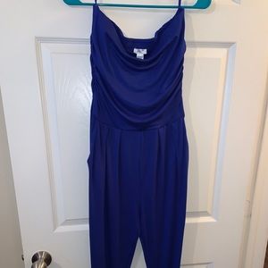 Blue- fitted jumpsuit